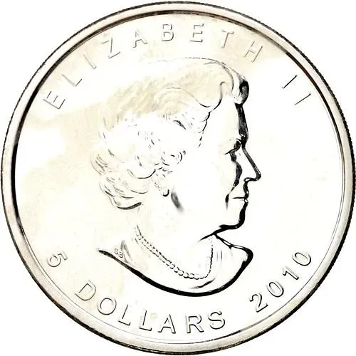 5 долларов 2010, Canadian Silver Maple Leaf (кленовый лист) [Канада]