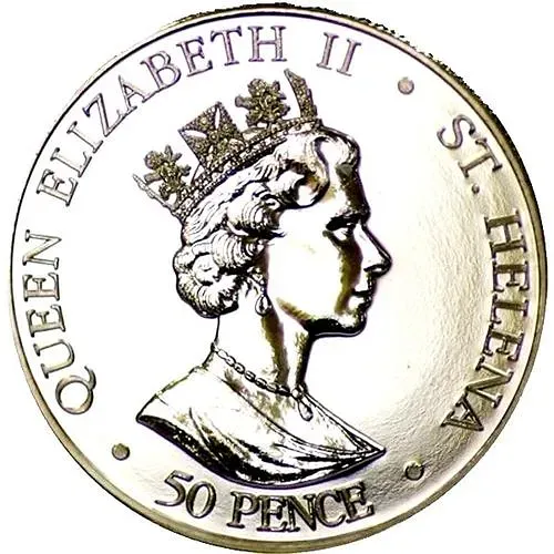 50 пенсов 2001, 100 лет со дня смерти Королевы Виктории [Остров Святой Елены / Острова Святой Елены, Вознесения и Тристан-да-Кунья] Proof
