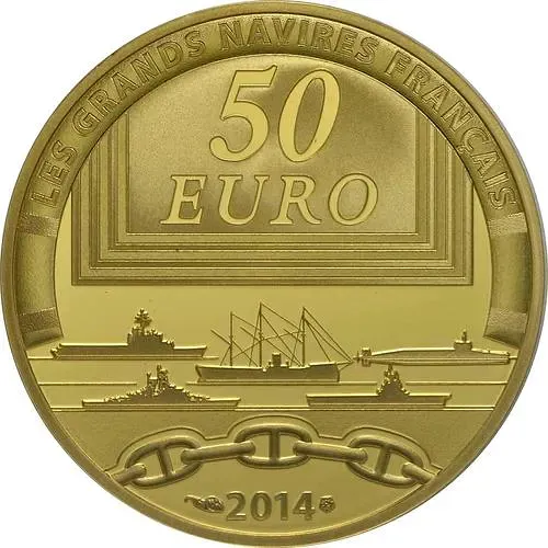 50 евро 2014, подводная лодка Редутабль [Франция] Proof