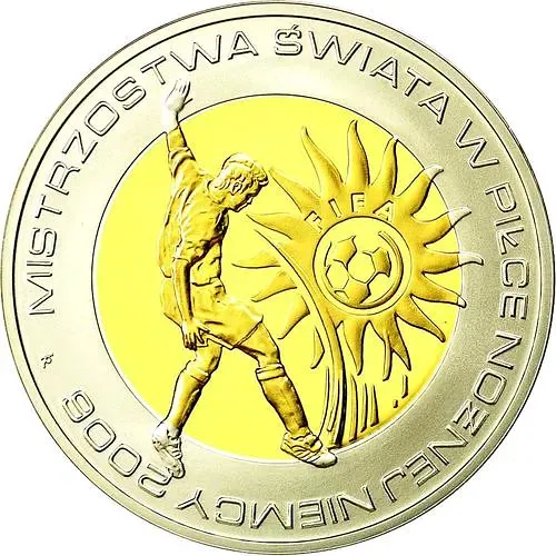 10 злотых 2006, ФИФА, середина с золотым покрытием [Польша]