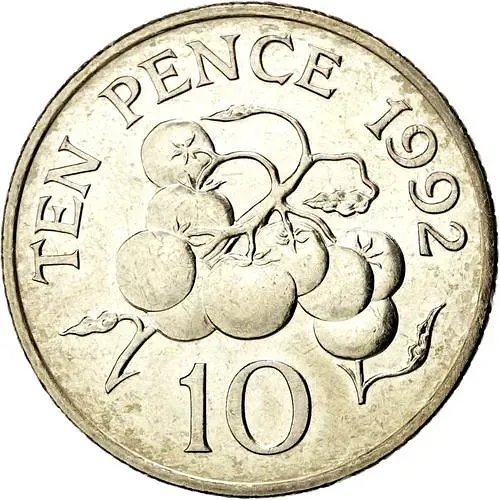 10 пенсов 1992 [Гернси]