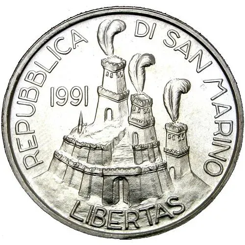 1000 лир 1991, голубь [Сан-Марино]