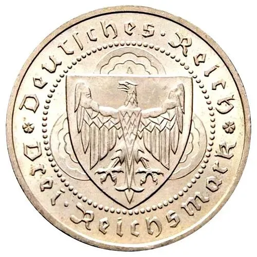 3 рейхсмарки 1930, A, Фогельвейде [Германия]