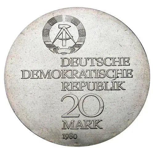 20 марок 1980, 75 лет со дня смерти Эрнста Карла Аббе [Германия / ГДР]