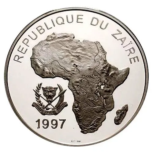 1000 заиров 1997, футбол [Демократическая Республика Конго / Заир] Proof