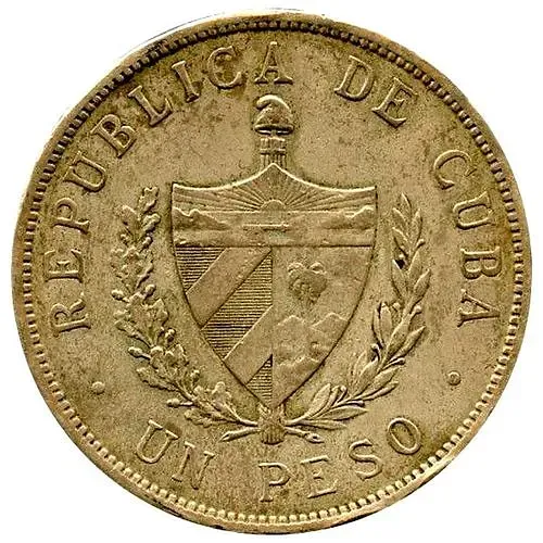 1 песо 1934, звезда [Куба]