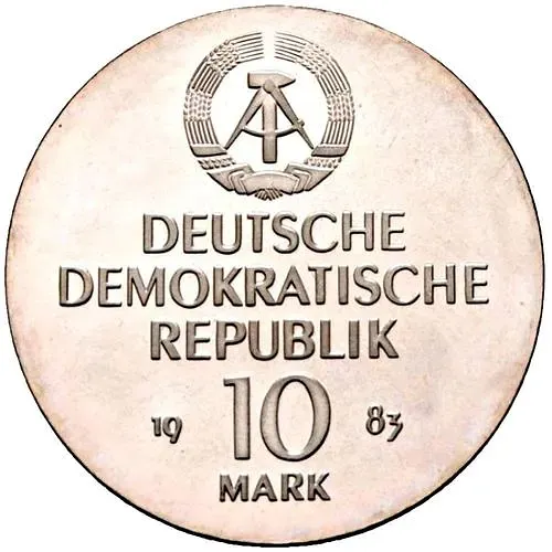 10 марок 1983, 100 лет со дня смерти Рихарда Вагнера [Германия / ГДР]