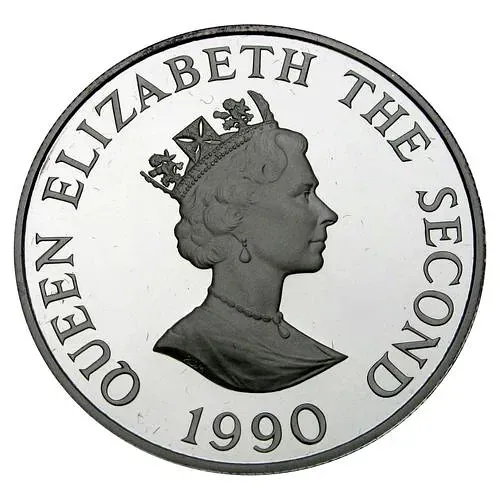 2 фунта 1990, 90 лет со дня рождения Королевы Матери [Олдерни] Proof