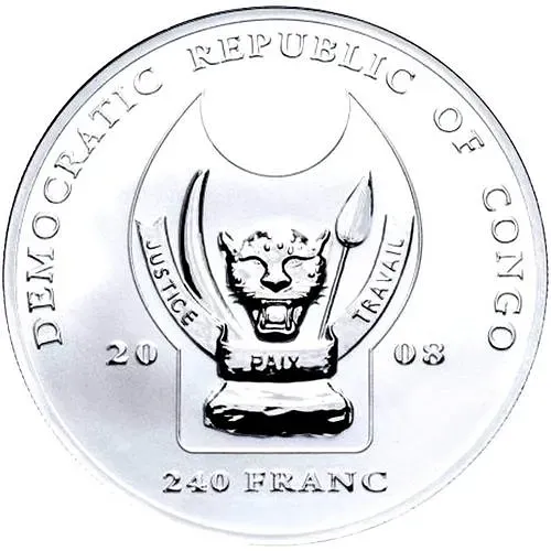240 франков 2008, леопард [Демократическая Республика Конго] Proof