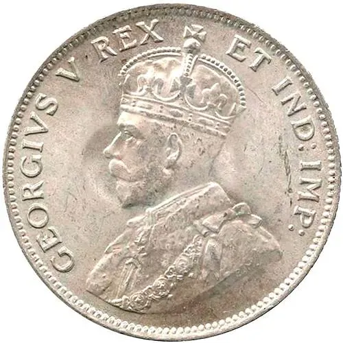 50 центов 1920, H, знак монетного двора: "H" - Хитон, Бирмингем [Восточная Африка]