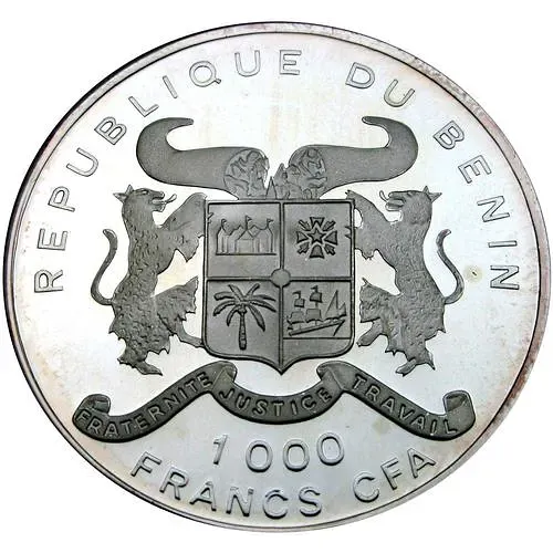 1000 франков 1992, Чемпионат мира по футболу - США 1994 [Бенин] Proof