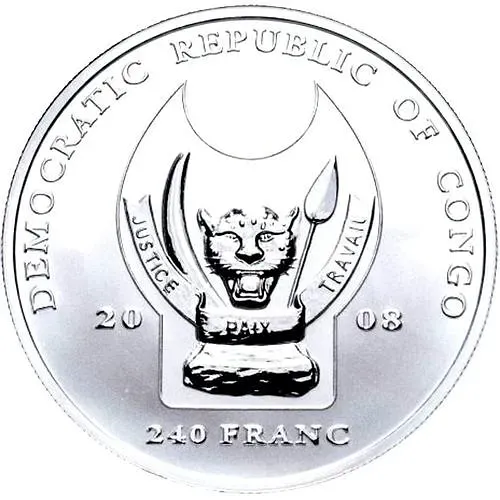 240 франков 2008, слон [Демократическая Республика Конго] Proof