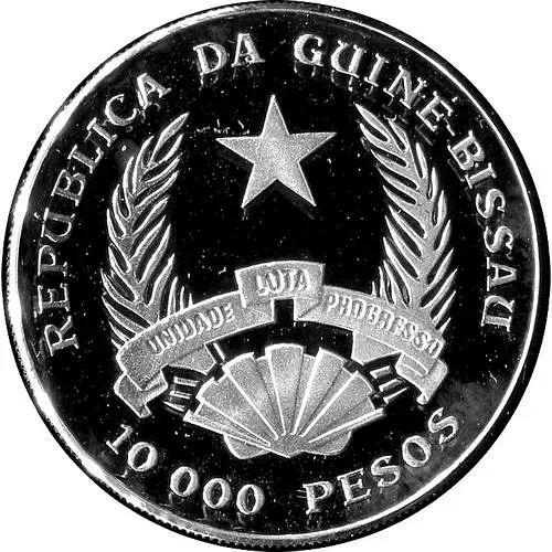 10000 песо 1993, Слон [Гвинея-Бисау / Гвинея] Proof