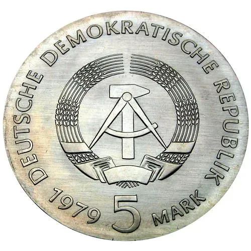 5 марок 1979, 100 лет со дня рождения Альберта Эйнштейна [Германия / ГДР]