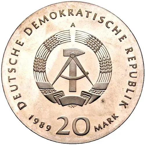 20 марок 1989, 500 лет со дня рождения Томаса Мюнцера [Германия / ГДР]