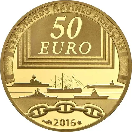50 евро 2016, авианосец Шарль де Голль [Франция] Proof