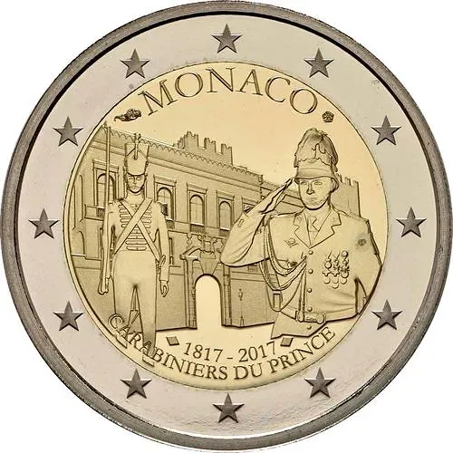 2 евро 2017, карабинеры [Монако] Proof