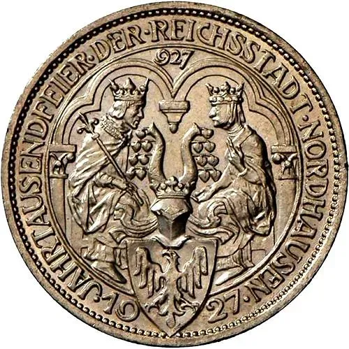 3 рейхсмарки 1927, A, Нордхаузен [Германия]