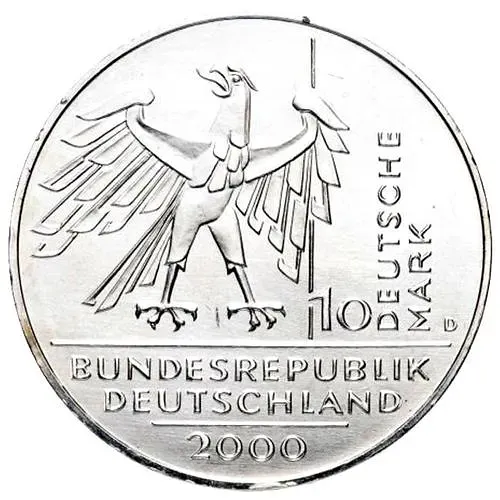 10 марок 2000, D, 10 лет объединения [Германия]