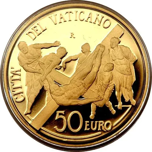 50 евро 2011, фреска «Распятие Святого Петра» [Ватикан] Proof