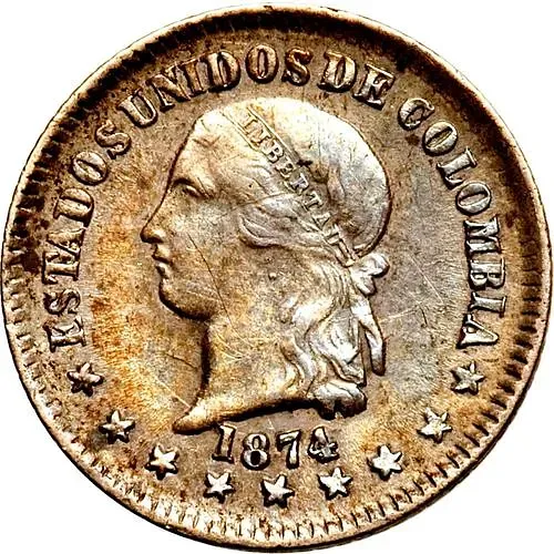 10 сентаво 1872-1874 [Колумбия]