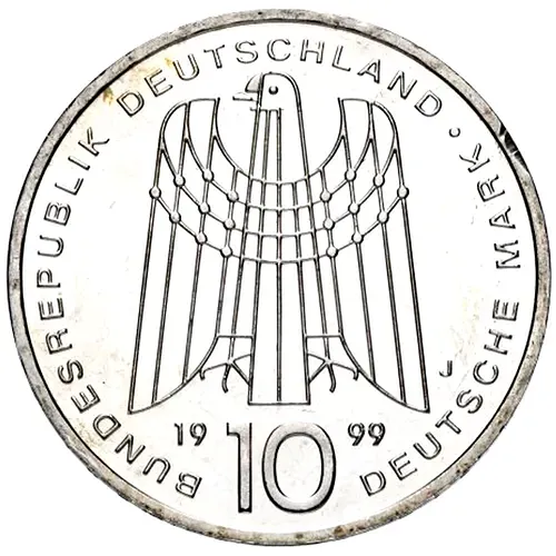 10 марок 1999, J, 50 лет благотворительной организации SOS-Kinderdorfer [Германия]