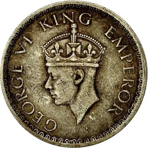 1/2 рупии 1942, большие буквы на реверсе [Индия / Британская Индия]