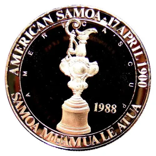 5 долларов 1988, регата "Кубок Америки" [Американское Самоа] Proof
