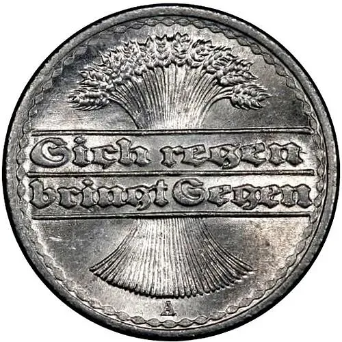 50 пфеннигов 1920, A, знак монетного двора "A" — Берлин [Германия / Веймарская республика]