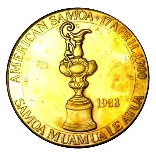 1 доллар 1988, регата "Кубок Америки" [Американское Самоа] Proof