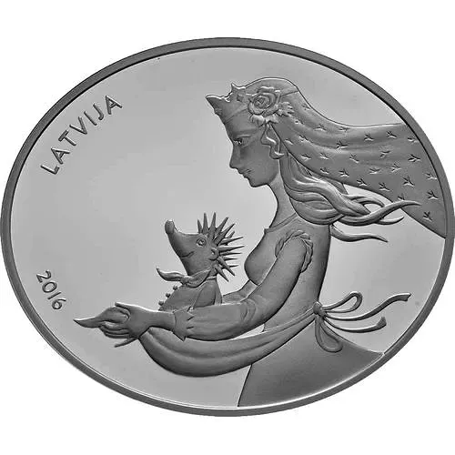 5 евро 2016, ежовая шубка Латвия [Латвия] Proof