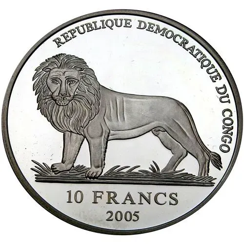 10 франков 2005, Памяти Иоанна Павла II [Демократическая Республика Конго] Proof