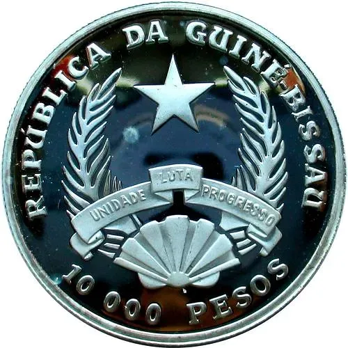 10000 песо 1992, футбол [Гвинея-Бисау / Гвинея] Proof