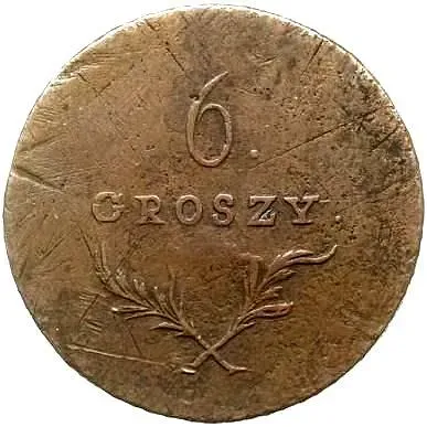 6 Groszy 1813, No Legend on Reverse