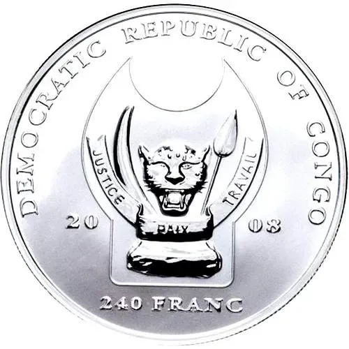 240 франков 2008, лев [Демократическая Республика Конго] Proof