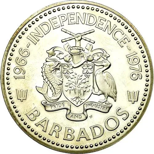 10 долларов 1976, 10 лет Независимости [Барбадос]