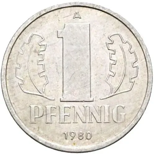 1 пфенниг 1980, А [Германия / ГДР]