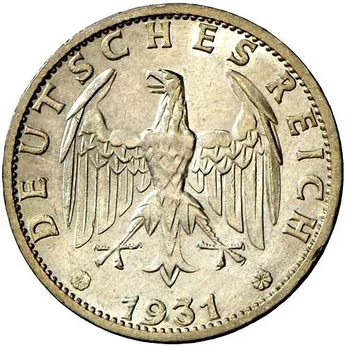 3 рейхсмарки 1931, A, знак монетного двора "A" — Берлин [Германия]