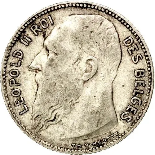 1 франк 1909, надпись на французском - "DES BELGES" [Бельгия]