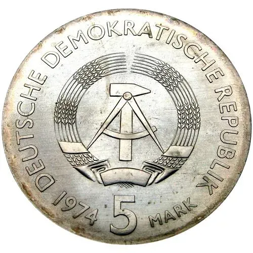 5 Marks 1974, 100th Anniversary of the Death of Johann Philipp Reis [Germany / GDR]