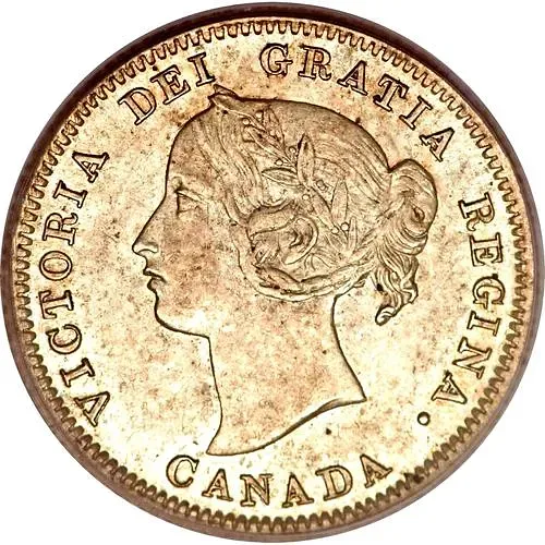 5 центов 1858, дата на реверсе маленькая [Канада]