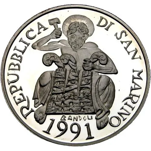 1000 лир 1991, олимпийский огонь [Сан-Марино]