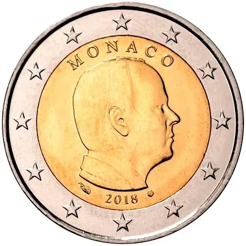 2 евро 2018, регулярный чекан Монако [Монако]