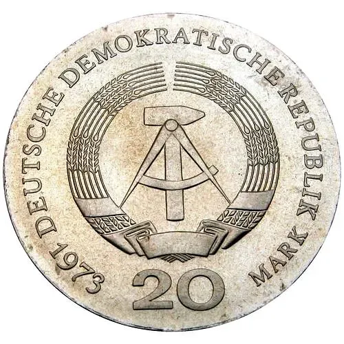 20 марок 1973, Бебель [Германия / ГДР]