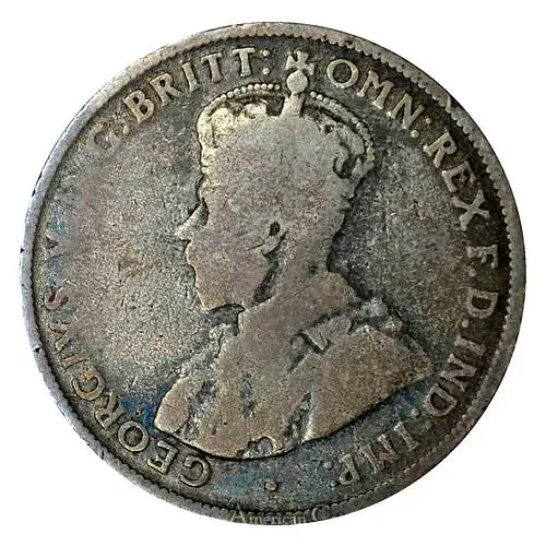 2 шиллинга 1914, H, знак монетного двора: "H" - Хитон, Бирмингем [Австралия]