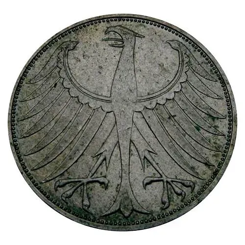 5 марок 1974, J, знак монетного двора: "J" - Гамбург [Германия / ФРГ]