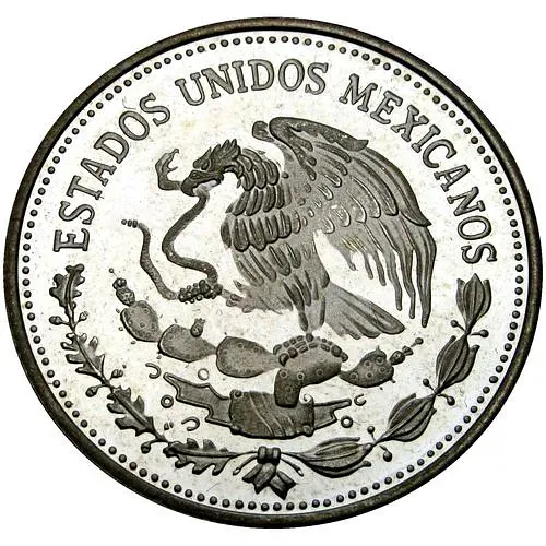 25 песо 1985, иероглифы [Мексика] Proof