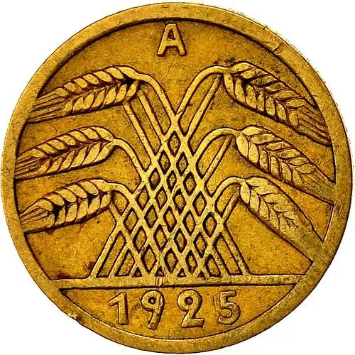 5 рейхспфеннигов 1925, A, знак монетного двора "A" — Берлин [Германия]