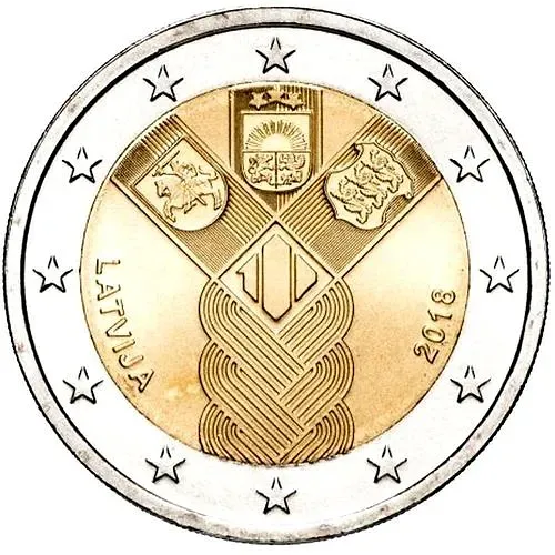 2 евро 2018, независимость Прибалтики [Эстония]