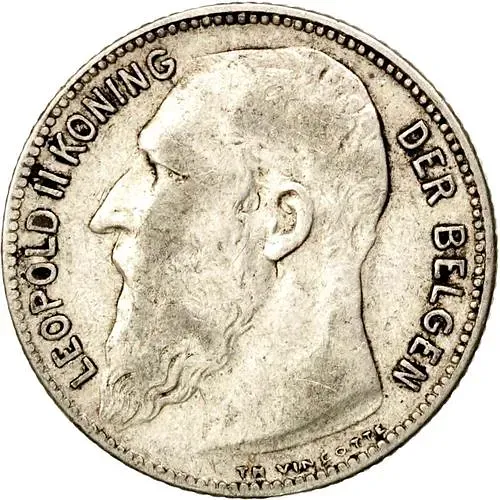 1 франк 1909, надпись на голландском - "DER BELGEN" [Бельгия]